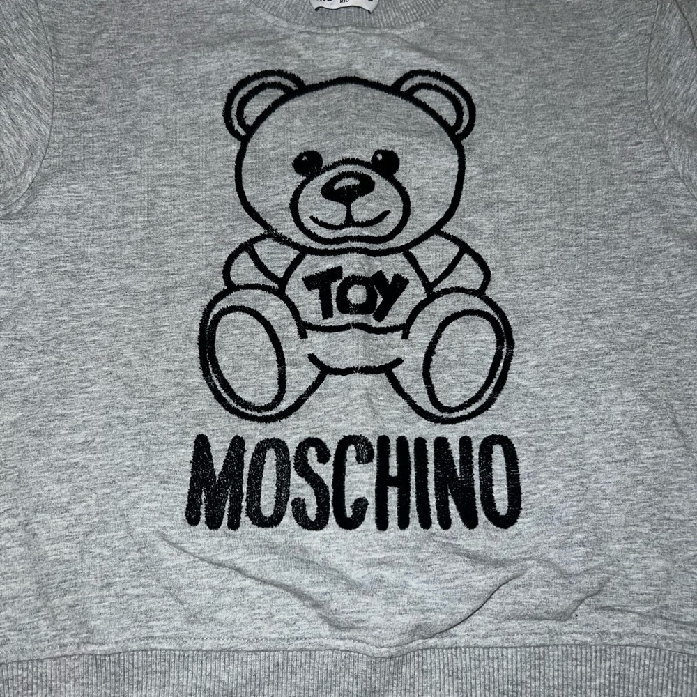 Moschino Gray Teddy Bear Sweatshirt